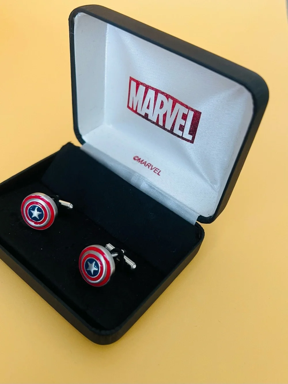 Marvel Captain America Shield Cufflinks - Red, White, Blue